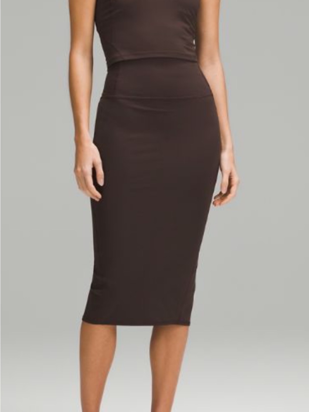 NWOT Lululemon Nulu Slim-Fit-High Rise Brown Pencil Skirt